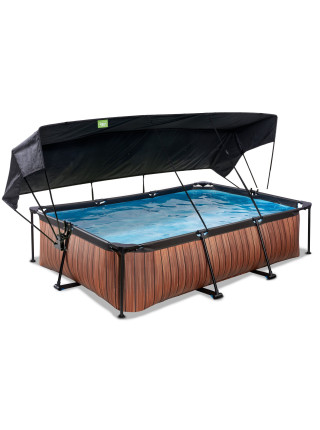 Каркасный бассейн EXIT с навесом, 300x200x65 см, "Дерево"